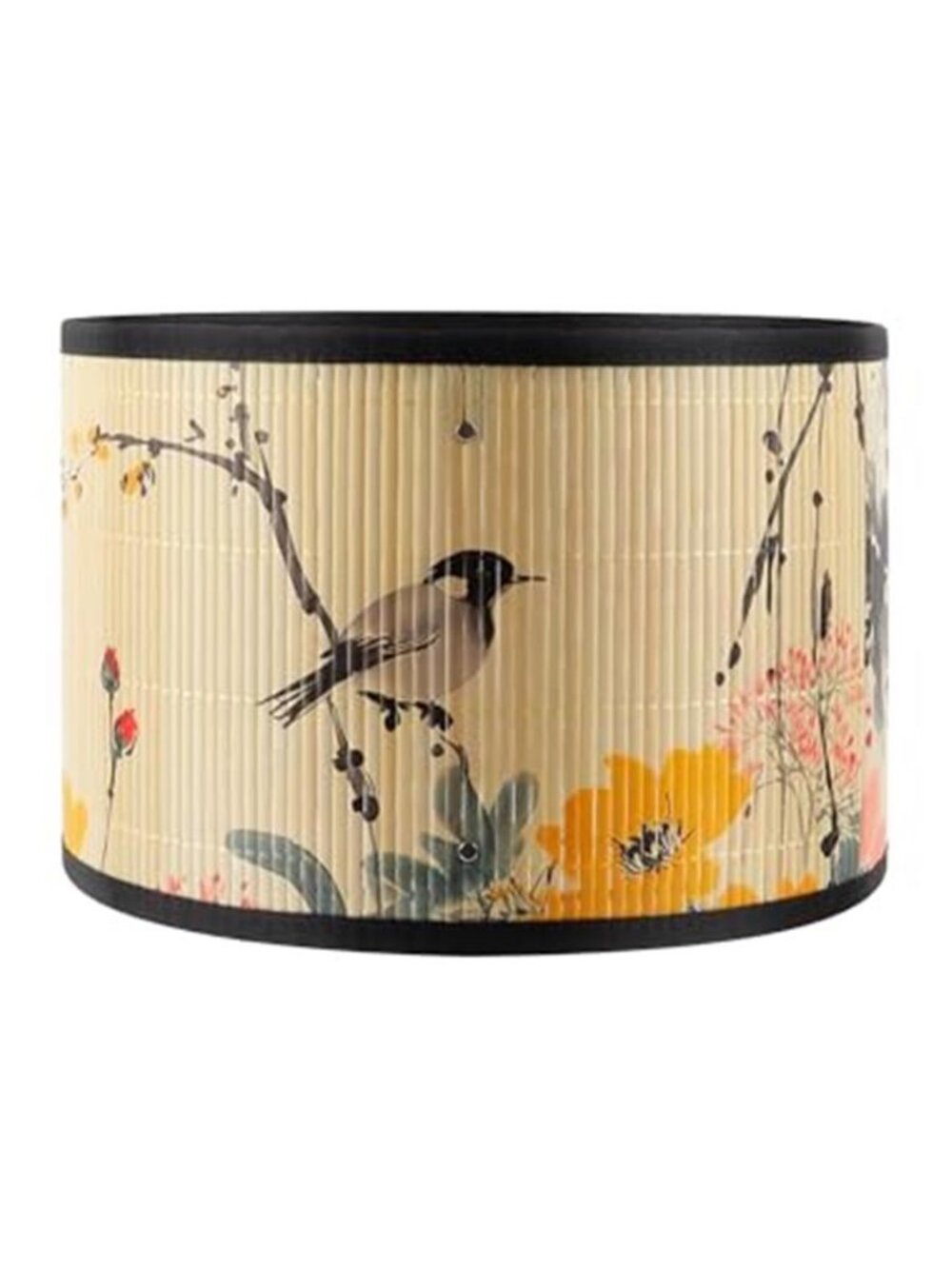 Natural Bamboo Drum Lamp Shade 11.8×11.8×7.9In Clip On Table Light Cover - F2